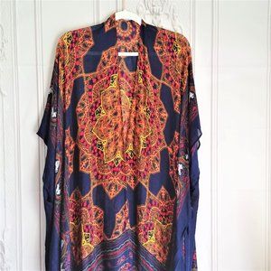 Lovestitch Kimono Wrap - Blue Medalion - One Size - Duster Longline
